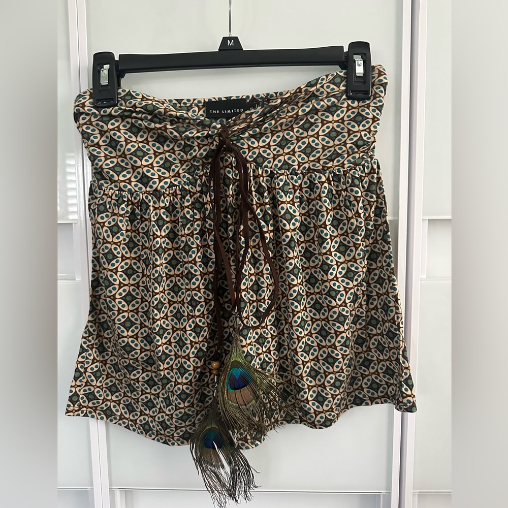 Limited crop top with peacock feather size XS